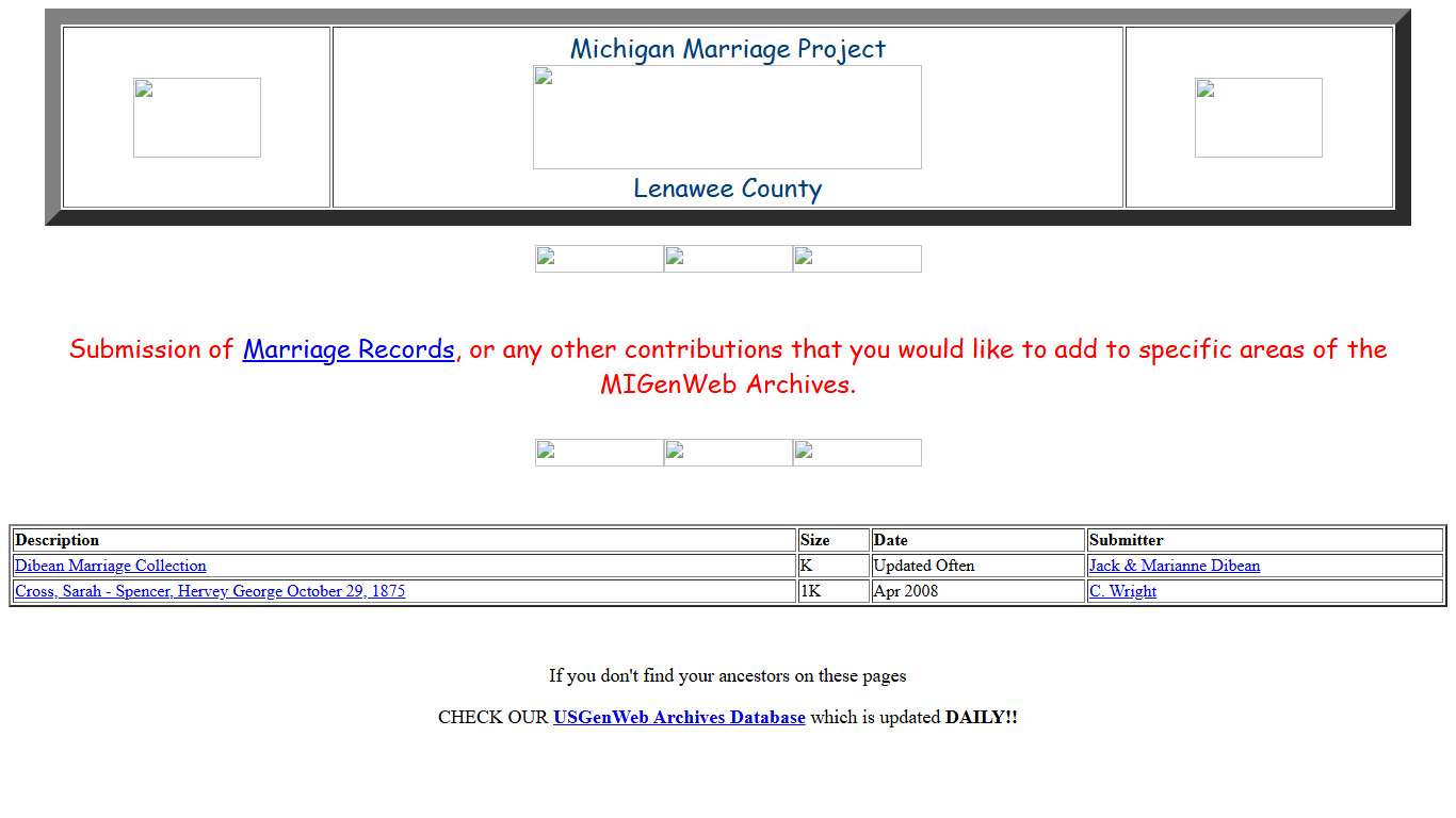 Lenawee County Michigan Marriage Records